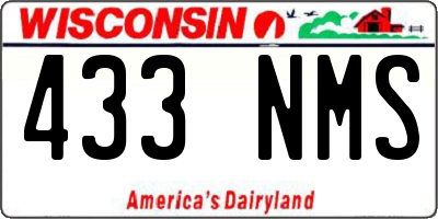 WI license plate 433NMS