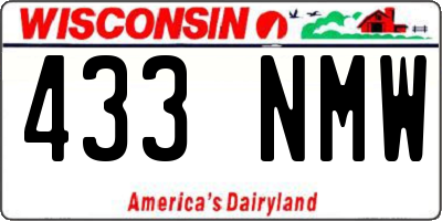 WI license plate 433NMW