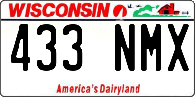 WI license plate 433NMX