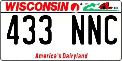WI license plate 433NNC