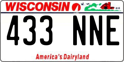 WI license plate 433NNE