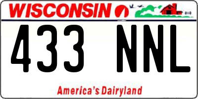 WI license plate 433NNL