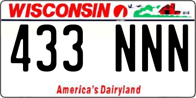 WI license plate 433NNN