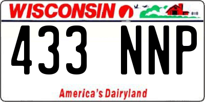 WI license plate 433NNP