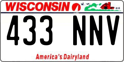 WI license plate 433NNV