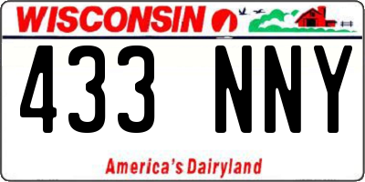 WI license plate 433NNY