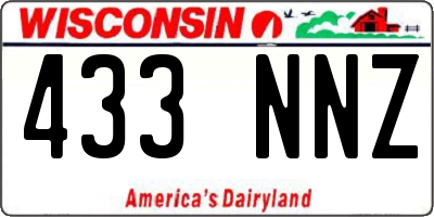 WI license plate 433NNZ