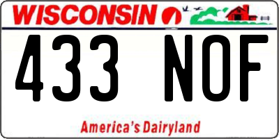 WI license plate 433NOF
