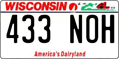 WI license plate 433NOH