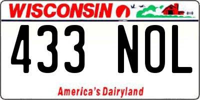 WI license plate 433NOL