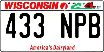 WI license plate 433NPB