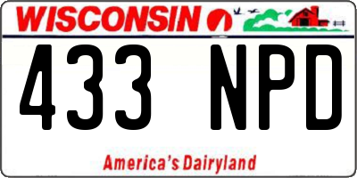 WI license plate 433NPD