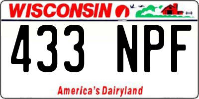 WI license plate 433NPF
