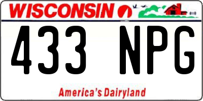WI license plate 433NPG