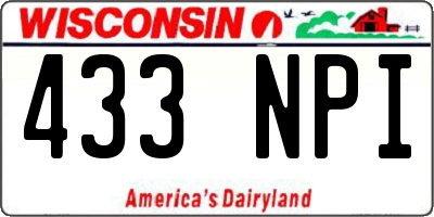 WI license plate 433NPI