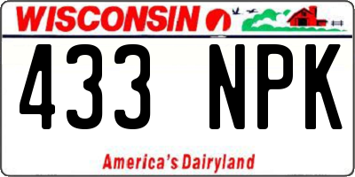 WI license plate 433NPK