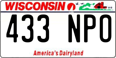 WI license plate 433NPO