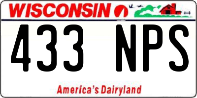 WI license plate 433NPS