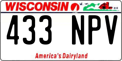 WI license plate 433NPV