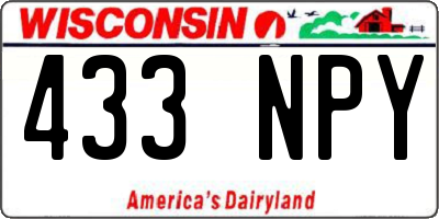 WI license plate 433NPY
