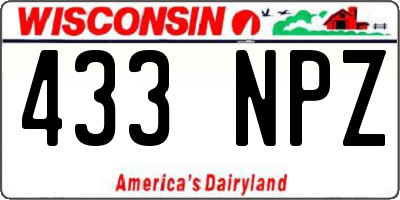 WI license plate 433NPZ