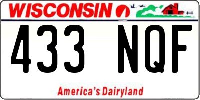 WI license plate 433NQF
