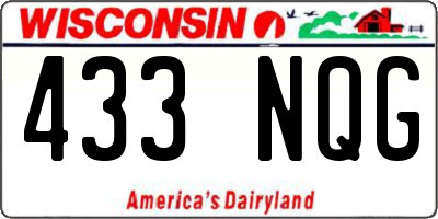 WI license plate 433NQG