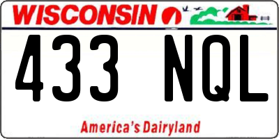 WI license plate 433NQL
