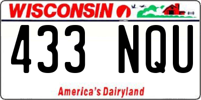 WI license plate 433NQU
