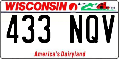 WI license plate 433NQV