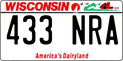 WI license plate 433NRA
