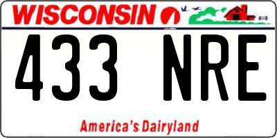 WI license plate 433NRE