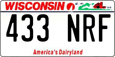 WI license plate 433NRF