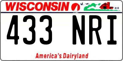 WI license plate 433NRI