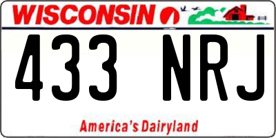WI license plate 433NRJ