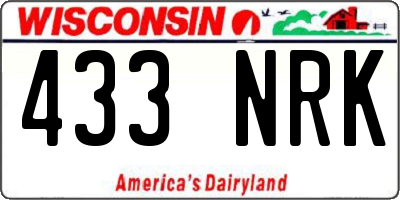 WI license plate 433NRK