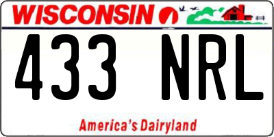WI license plate 433NRL