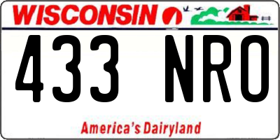WI license plate 433NRO