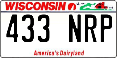 WI license plate 433NRP