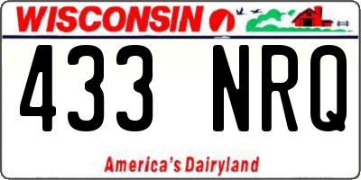 WI license plate 433NRQ