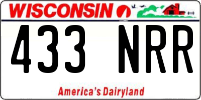 WI license plate 433NRR