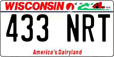 WI license plate 433NRT