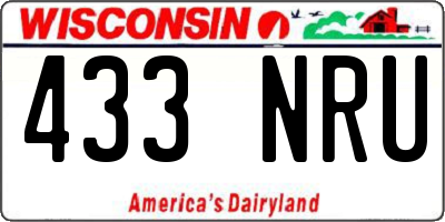WI license plate 433NRU