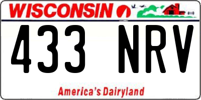 WI license plate 433NRV