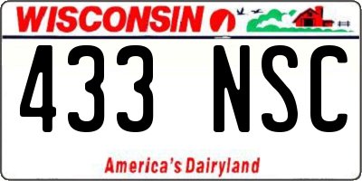 WI license plate 433NSC