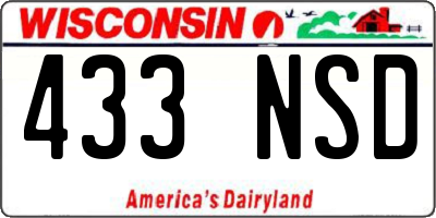 WI license plate 433NSD