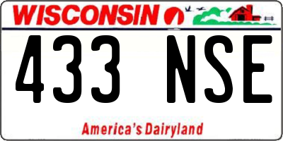 WI license plate 433NSE