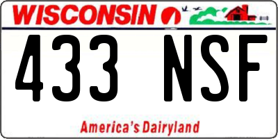 WI license plate 433NSF