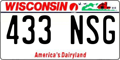 WI license plate 433NSG