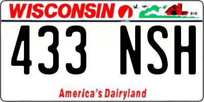 WI license plate 433NSH